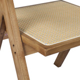 Levede 1x Dining Chair Solid Wood Rattan Natural-1910113298079158276