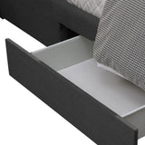 Levede King Bed Frame Fabric 4 Storage Dark Grey-1910113204416155652
