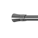 Marlow Silver Double Curtain Rod Steel Pole Pommel Set Extendable Adjustable-1910112209267200004