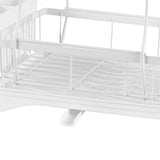 TOQUE Dish Rack Drying Drainer Kitchen White-1910113166860357636