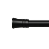 Marlow Black Curtain Rod Steel Quiet Rail Pole Pommel Set Extendable-1937319787743023108
