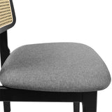 Levede 2x Dining Chair Wood Rattan Armless Black-1937319813961617412