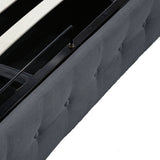 Levede Fabric Bed Frame Queen Tufted Dark Grey-1910113203925422084