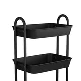 Levede 3 Tiers Kitchen Storage Trolley Black-1917016722502717444