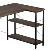 Levede L Shaped Computer Desk Corner Desk Brown-1937319785532624900