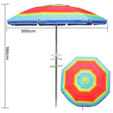 Mountview 2M Outdoor Beach Umbrellas Sand Colorful-1937319806403481602
