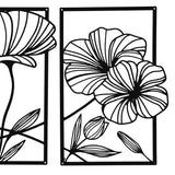 Yezi Metal Wall Art 4Pcs Floral Minimalist Line Decor-1937319819200303109