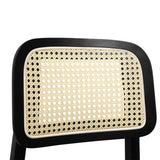 Levede 2x Dining Chair Wood Rattan Armless Black-1937319813961617413