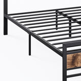 Metal Bed Frame Mattress Base Set Wood Double-1919892912548745221
