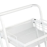 Levede 3 Tier Kitchen Trolley Cart Swivel White Colour-1910112823141339141