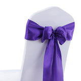 20x Table Runner Satin Chair Sashes Eggplant-1910113033733148677
