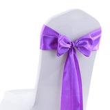 20x Multicoloured Satin Chair Sashes Lavender-1910113034114830341