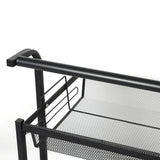 Levede 3 Tier Kitchen Trolley Cart Swivel Black Colour-1910112822990344197