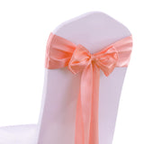 50x Satin Chair Sashes Cloth Cover Wedding Coral-1910113034936913925