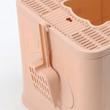 PaWz Foldable Cat Litter Box Tray Enclosed Pink-1910112470102577157