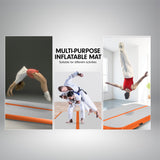 NNEDPE 5m x 1m Air Track Inflatable Gymnastics Mat - Orange Grey