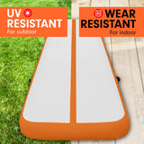 NNEDPE 5m x 1m Air Track Inflatable Gymnastics Mat - Orange Grey