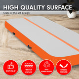 NNEDPE 5m x 1m Air Track Inflatable Gymnastics Mat - Orange Grey