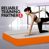 NNEDPE 5m x 1m Air Track Inflatable Gymnastics Mat - Orange Grey