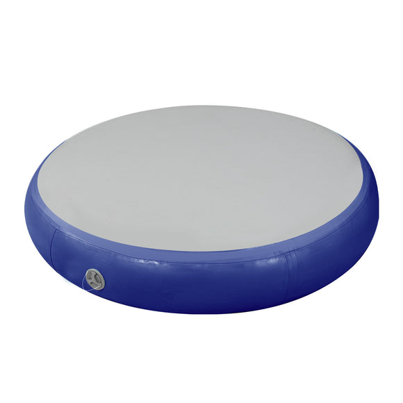 NNEDPE 1m Air Track Spot Round Inflatable Gymnastics Tumbling Mat Pump Dark Blue