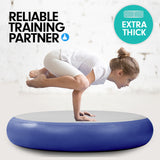 NNEDPE 1m Air Track Spot Round Inflatable Gymnastics Tumbling Mat Pump Dark Blue