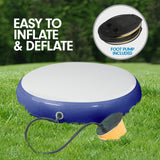 NNEDPE 1m Air Track Spot Round Inflatable Gymnastics Tumbling Mat Pump Dark Blue