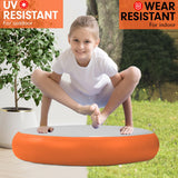 NNEDPE 1m Air Track Spot Round Inflatable Gymnastics Tumbling Mat Pump Orange