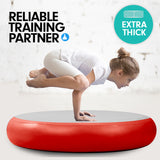 NNEDPE 1m Airtrack Spot Round Inflatable Gymnastics Tumbling Mat with Pump - Red