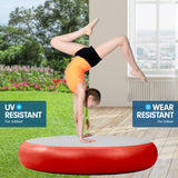 NNEDPE 1m Airtrack Spot Round Inflatable Gymnastics Tumbling Mat with Pump - Red