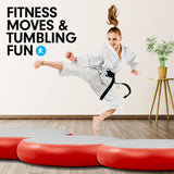 NNEDPE 1m Airtrack Spot Round Inflatable Gymnastics Tumbling Mat with Pump - Red