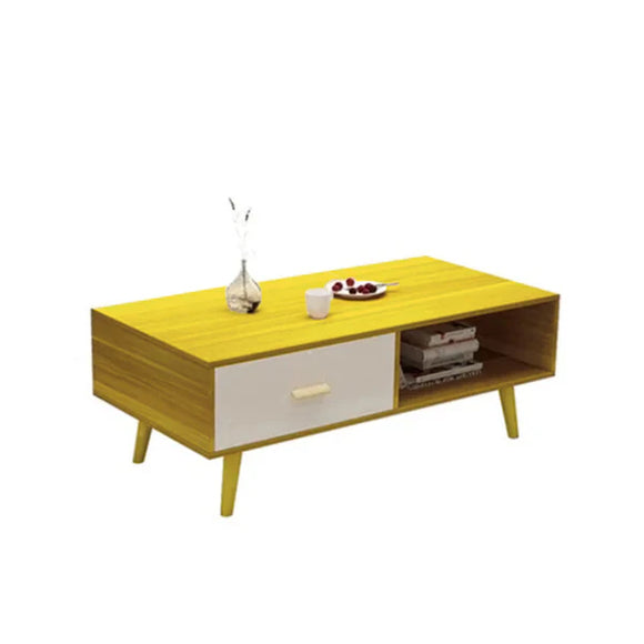 NNECN Coffee Table with Storage Drawer and Open Shelf