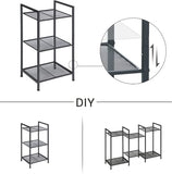 NNEWDS Bathroom Shelf 3-Tier Storage Rack with Adjustable Shelf Black
