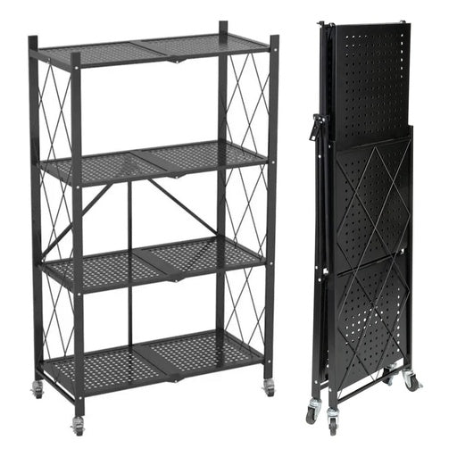 NNEWDS Foldable Storage Shelf 4 Tier (Black)