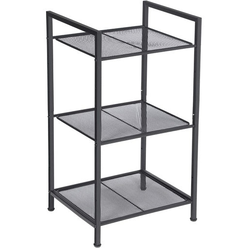 NNEWDS Bathroom Shelf 3-Tier Storage Rack with Adjustable Shelf Black