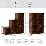 NNEWDS 6 Cube Storage Organizer and Storage with Rubber Mallet Rustic Brown