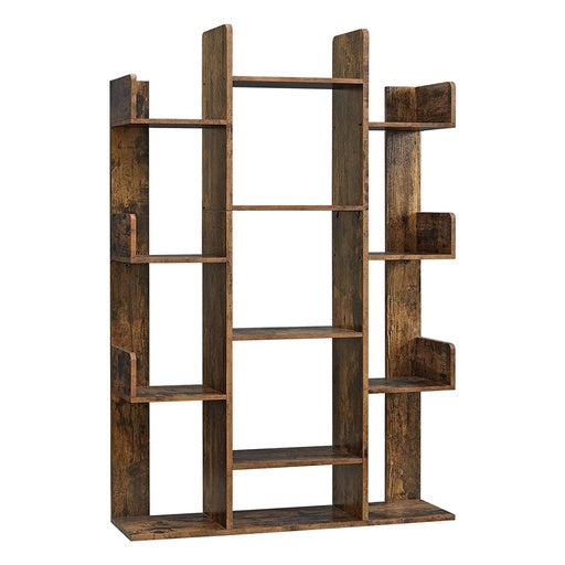 NNEWDS  Tree-Shaped Bookcase Rustic Brown