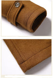 NNEOBA Men's Double Collar Wool Business Coat Winter (Khaki)
