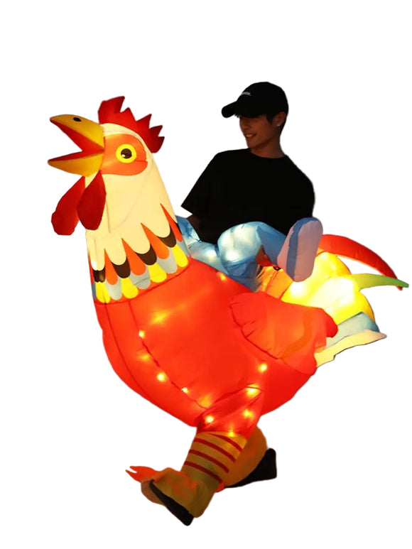 NNETM Men Inflatable Rooster Costume Adult Party Wear