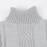 NNEOBA Men's Turtleneck Warm Pullover Knitted Sweater (Light Grey)