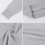 NNEOBA Men's Turtleneck Warm Pullover Knitted Sweater (Light Grey)