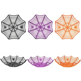 NNETM Halloween Candy Baskets Spider Web Plastic Bowls (3pcs)
