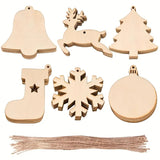 NNETM DIY Wooden Christmas Tree Ornaments Craft Set (60pcs)