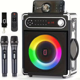 NNETM Portable Speaker with 2 Wireless Microphones