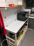 NNETB Rock Board Kitchen Rack Storage Table with Cabinets
