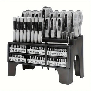 NNETM 100-Piece Magnetic Screwdriver Set with Rack