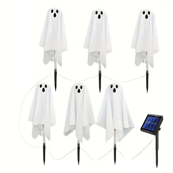 NNETM Solar Garden Lights 6-Pack Halloween Ghosts