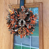NNETM Halloween Mesh Wreath with Boo Design