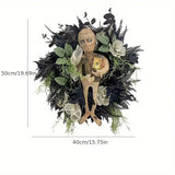 NNETM Spooky Mummy Halloween Wreath for Door and Indoor