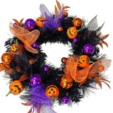 NNETM Halloween Pumpkin Wreath Door Decoration