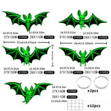 NNETM Halloween Luminous Bat Hanging Decoration Set (24pcs)